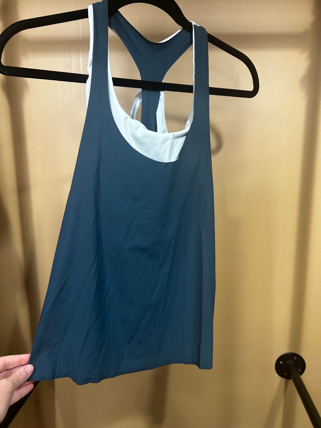 Blue Athleta Racerback Tank with bra