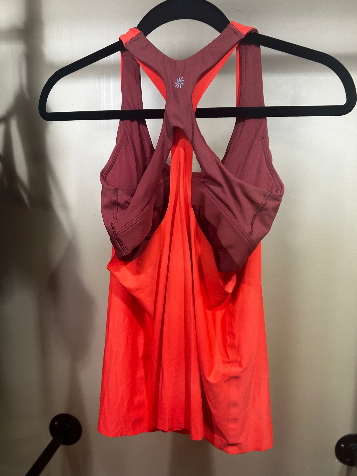 Orange  Athleta Racerback Tank with bra, S