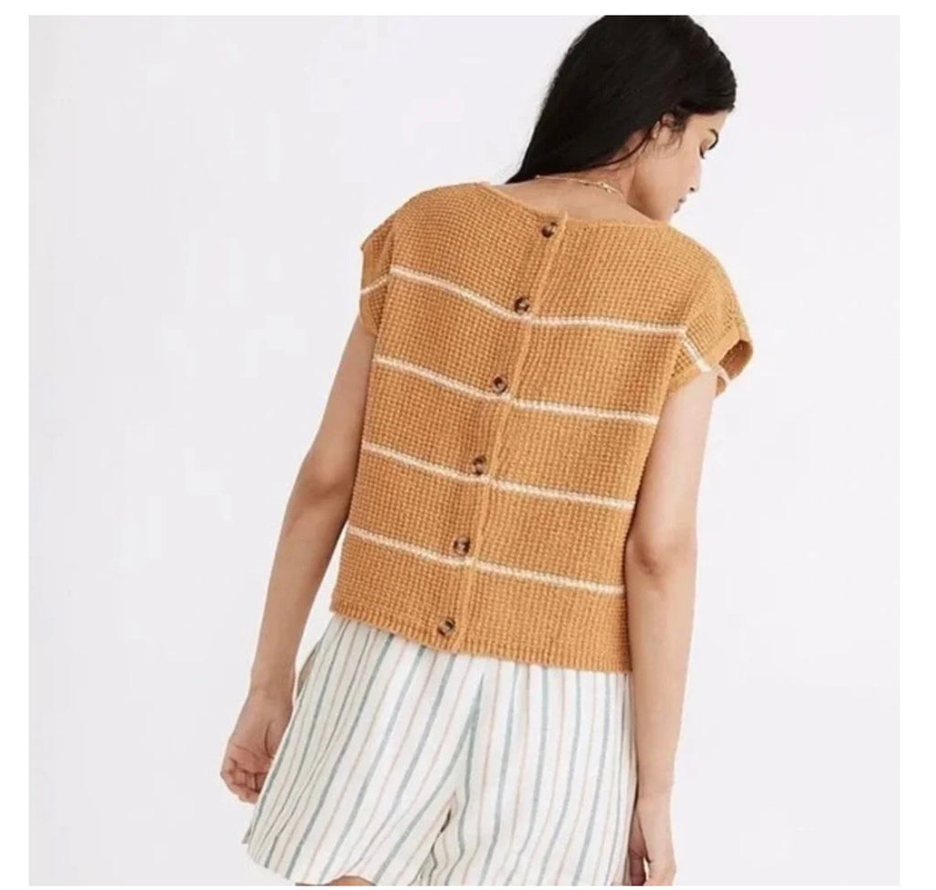 Orange Madewell 100% Cotton Boxy Button-Back Sweater, XS