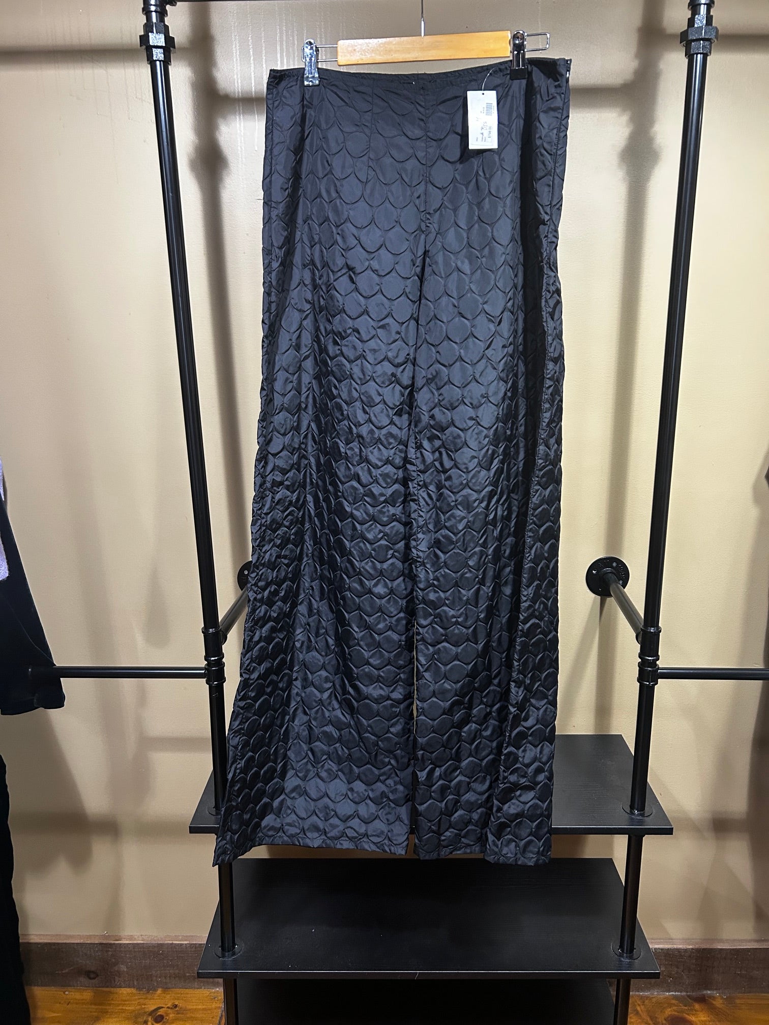 Black Cettina Bucca NWT $798 Designer Wide Leg Pants, M/L