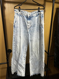 Light-Wash Free People NWT Raw Hem Wide Leg Jeans, 31
