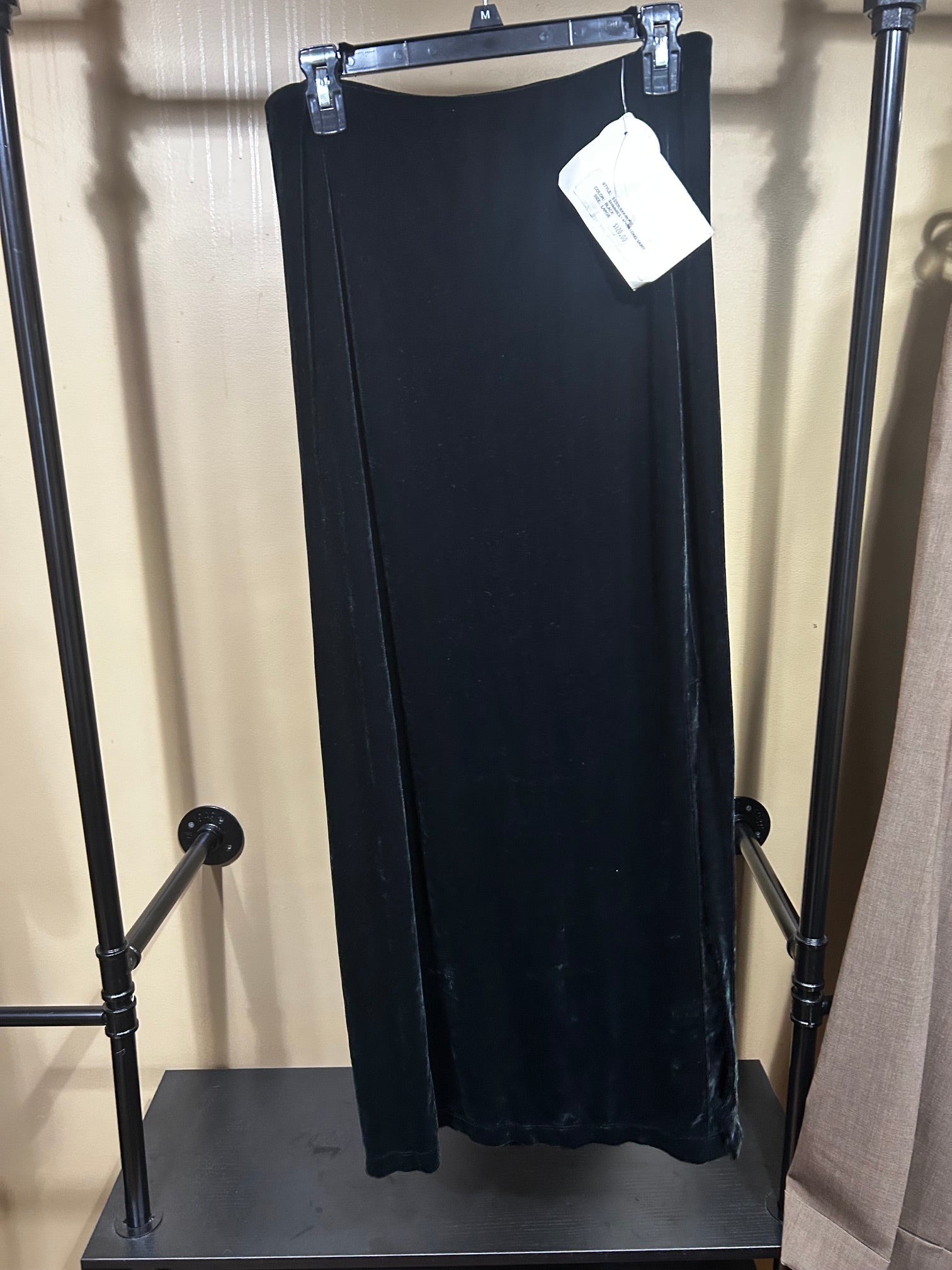 Black Skea Shimmies NWT $120 Poly/Lycra Midi Skirt, L