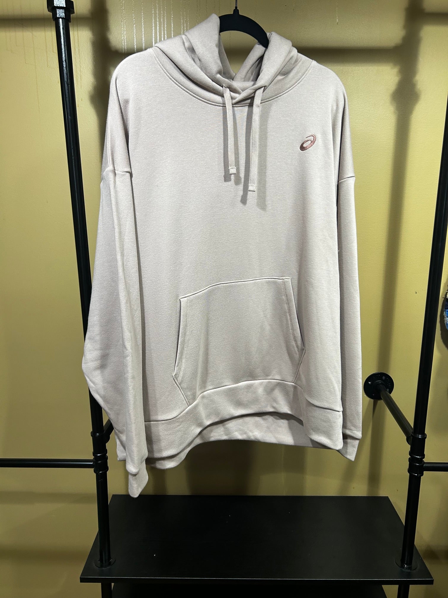 Dusty Rose Asics NWT Embroidered Hoodie, XL