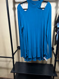 Blue Free People Downtown Girl Tunic, L