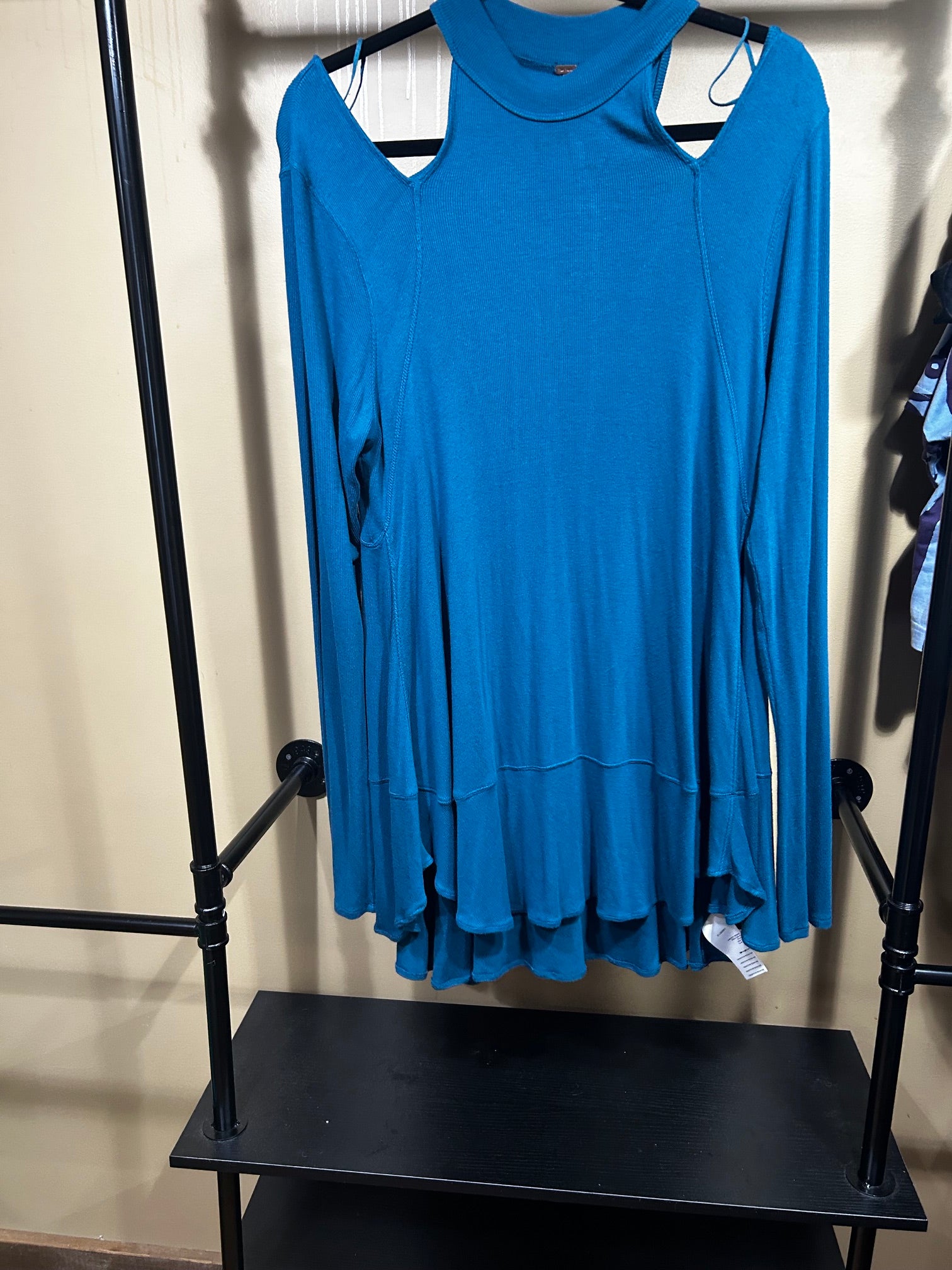 Blue Free People Downtown Girl Tunic, L