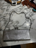 Silver Aldo Metallic Clutch, OS
