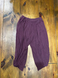 Brown Free People Linen-Blend Balloon Pants, M