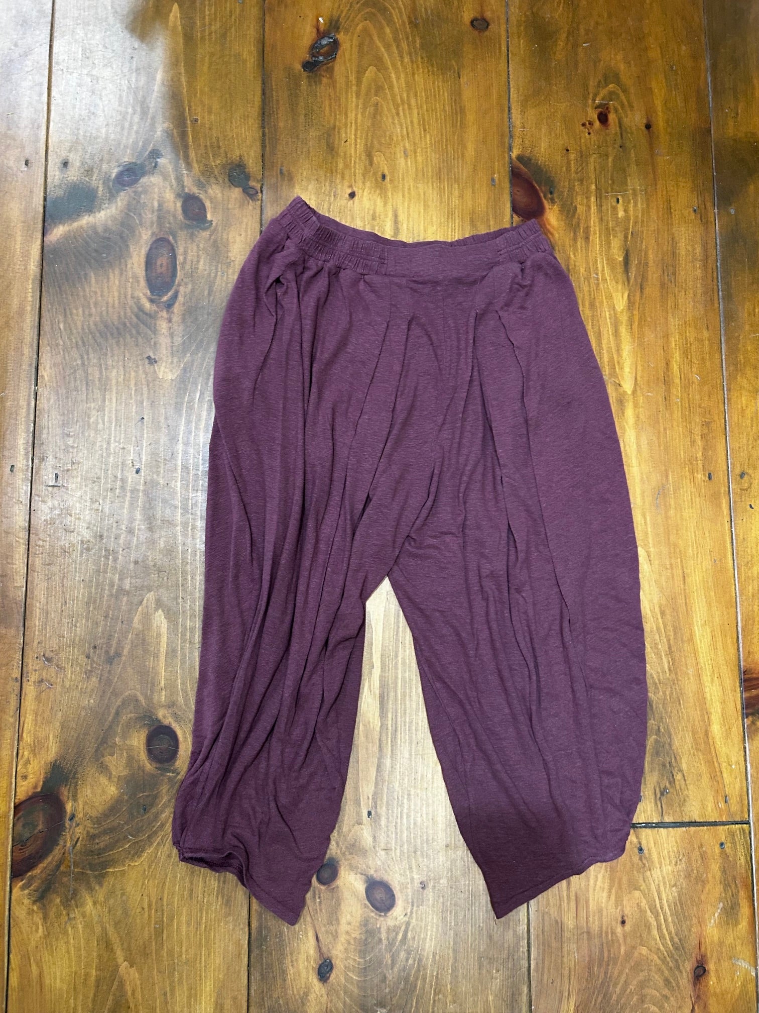 Brown Free People Linen-Blend Balloon Pants, M