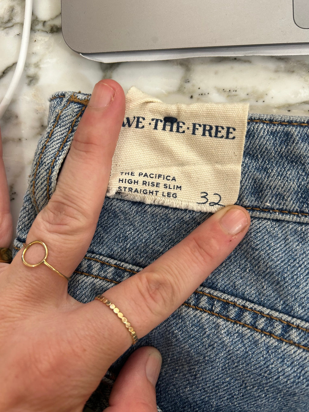 Denim Free People High-Rise Slim Straight Leg, 32