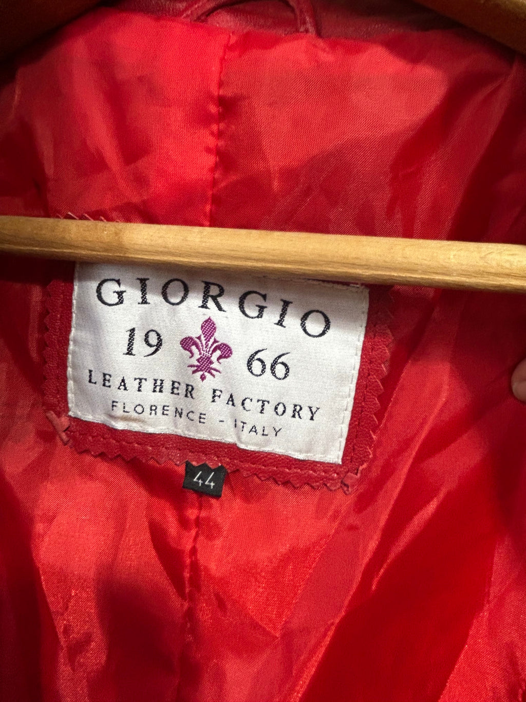 Red Giorgio 1966 Vintage Leather Jacket, M