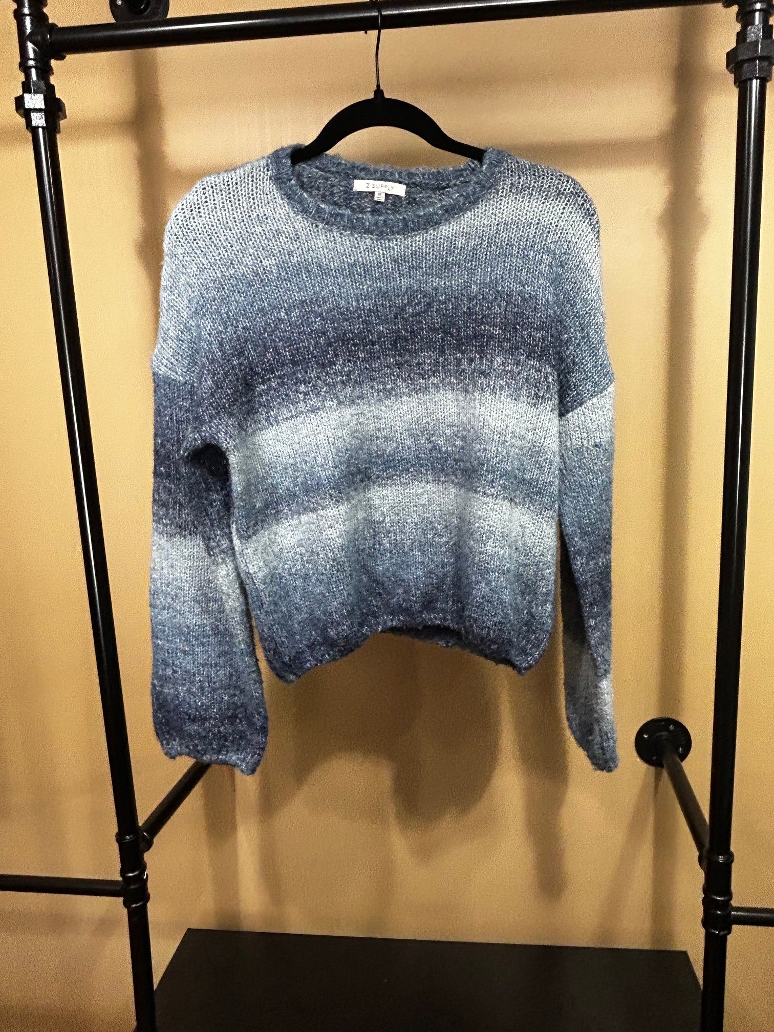 Blue Z Supply Cropped Sweater, M