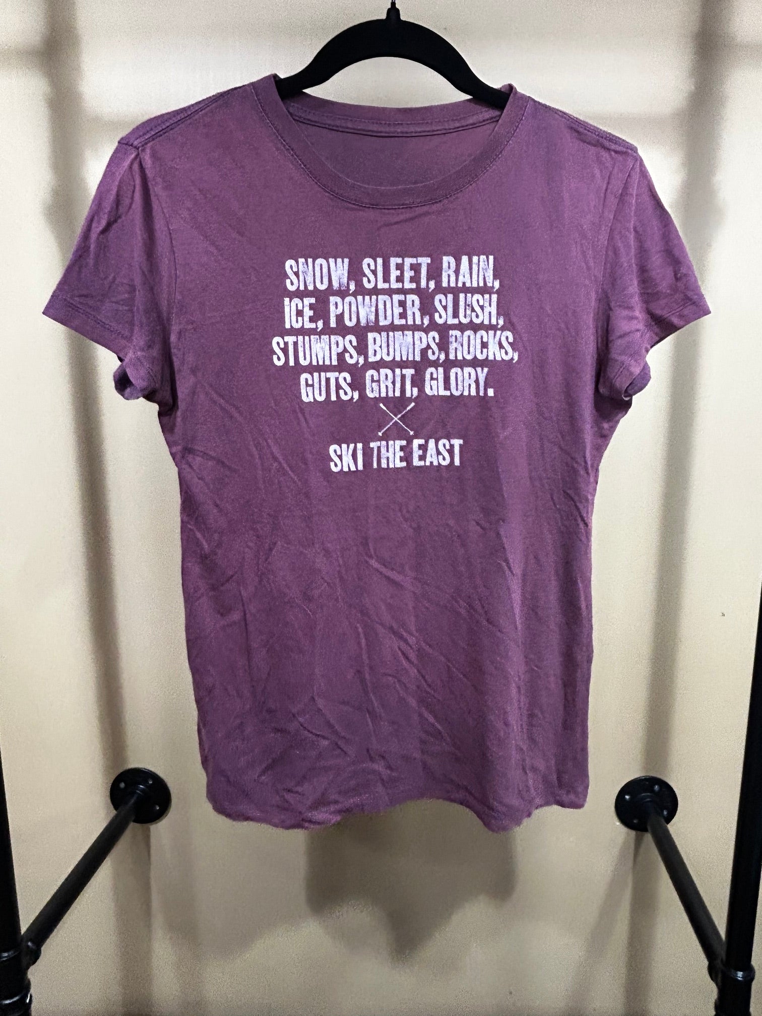 Maroon No Brand Label Ski the East T-shirt, S