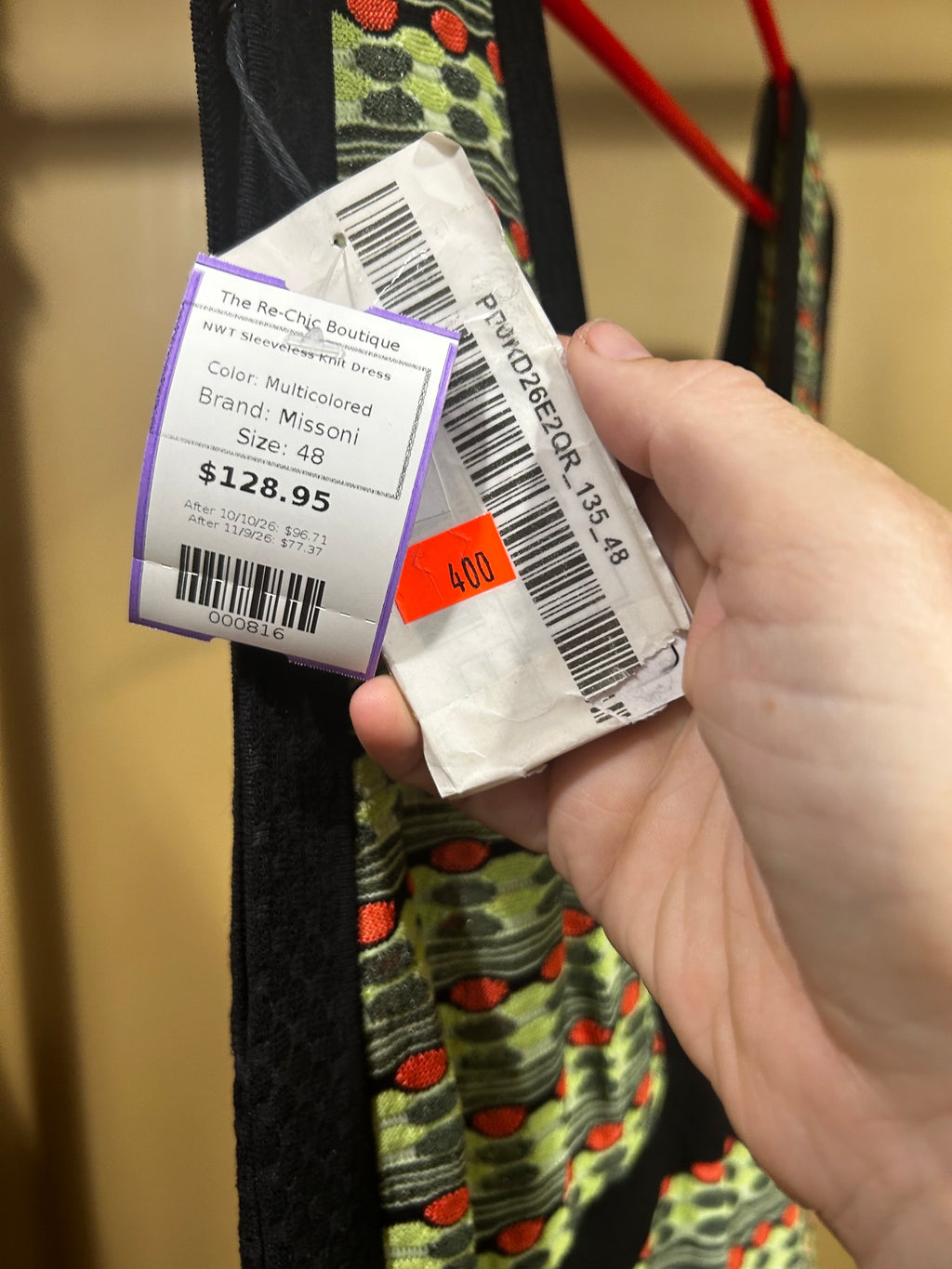 Multicolored Missoni NWT Sleeveless Knit Dress, 48