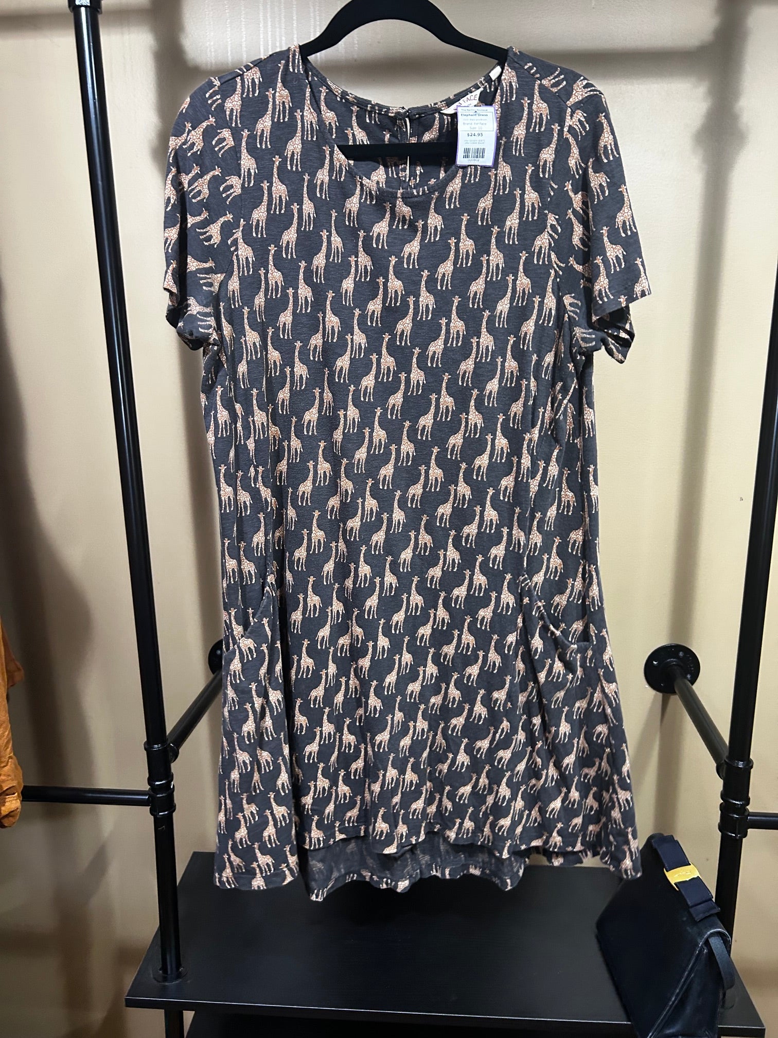 Black and Brown Fat Face Elephant Dress, 10