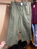 Green Madewell Cropped Wide Leg Pants, 32