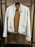 White Topo Reversible Sherpa Jacket, 10