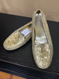 Gold Burberry Metallic Loafers, 7.5