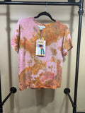 Hand-Dyed Neptune Chowder NWT Phoenix Silk Shirt, S