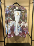 Hand-Dyed Neptune Chowder NWT  Beaded Linen Blazer, M