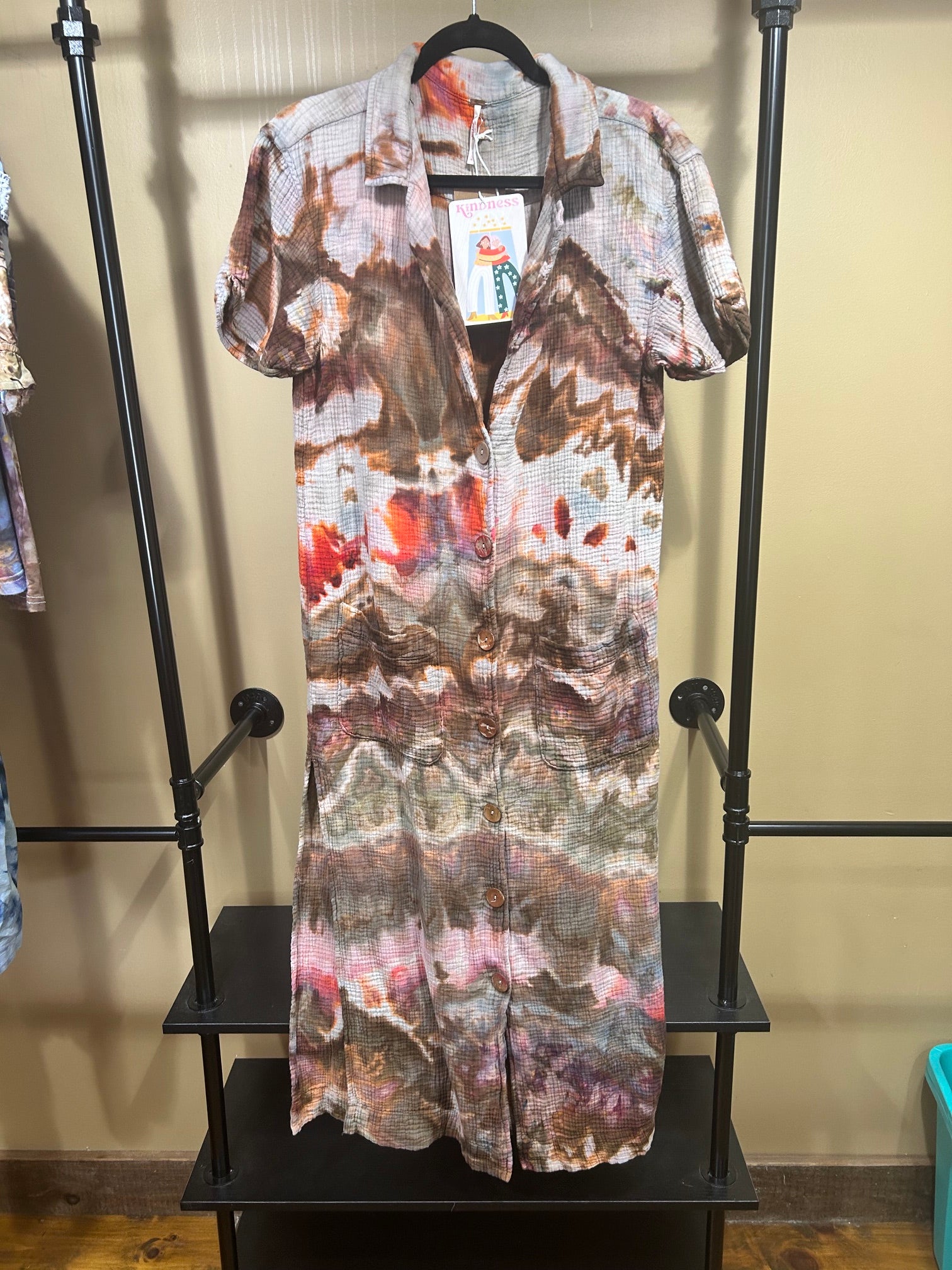 Hand-Dyed Neptune Chowder NWT Sonora Dress, L