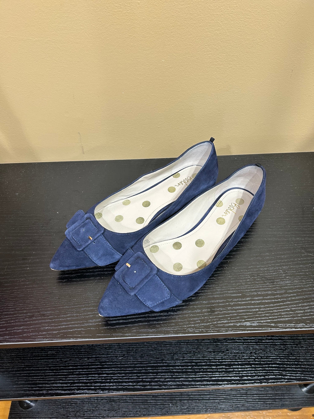 Navy Blue Boden Suede Ballet Flats, 39
