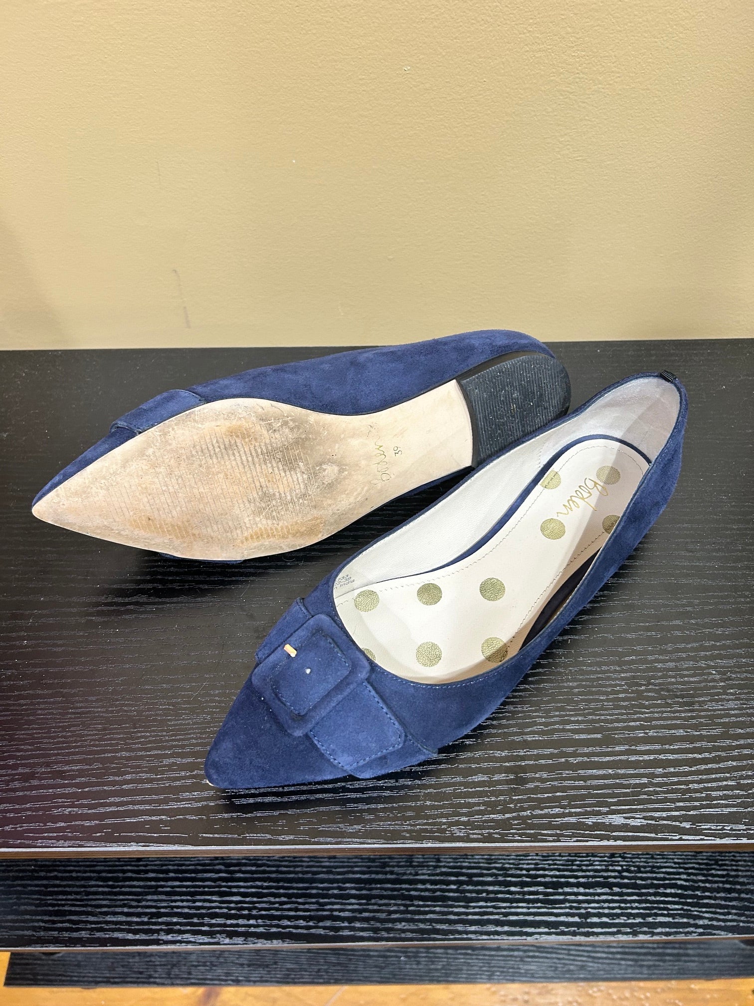 Navy Blue Boden Suede Ballet Flats, 39
