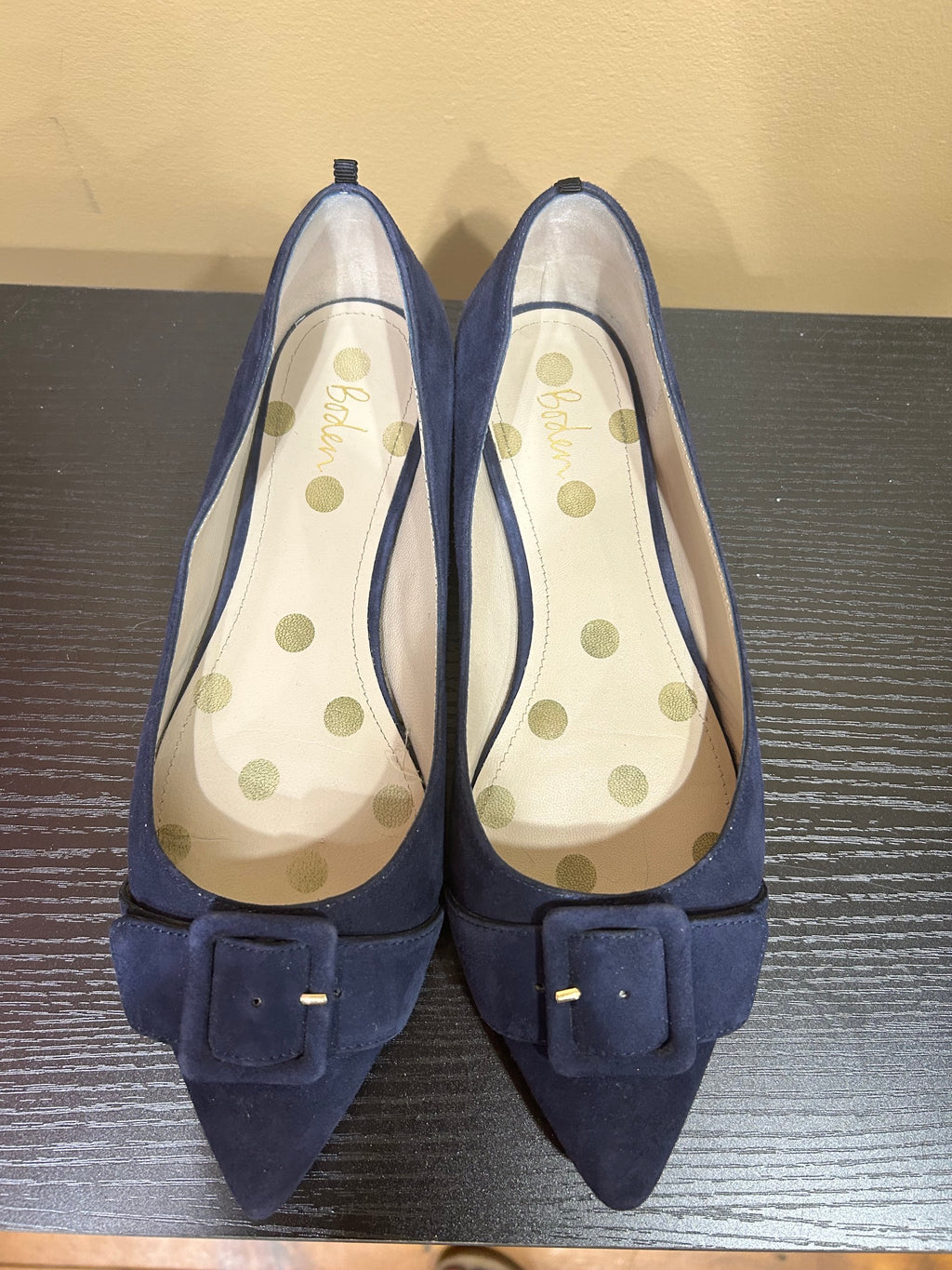 Navy Blue Boden Suede Ballet Flats, 39