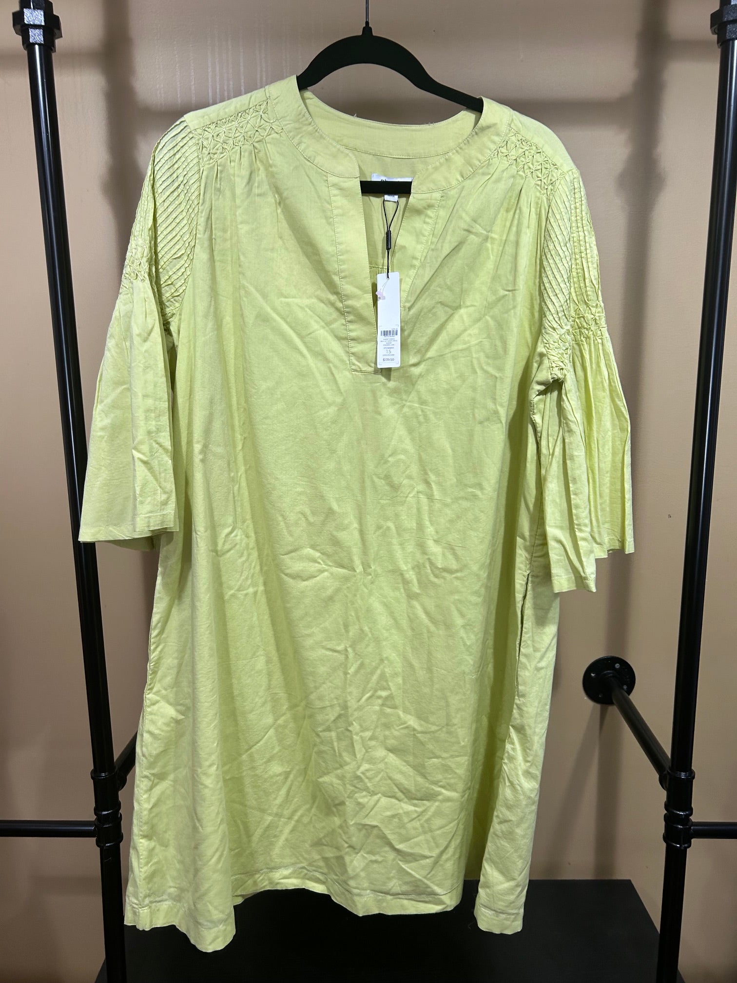 Lime Green Chicos $139 NWT 100% Cotton Dress, L