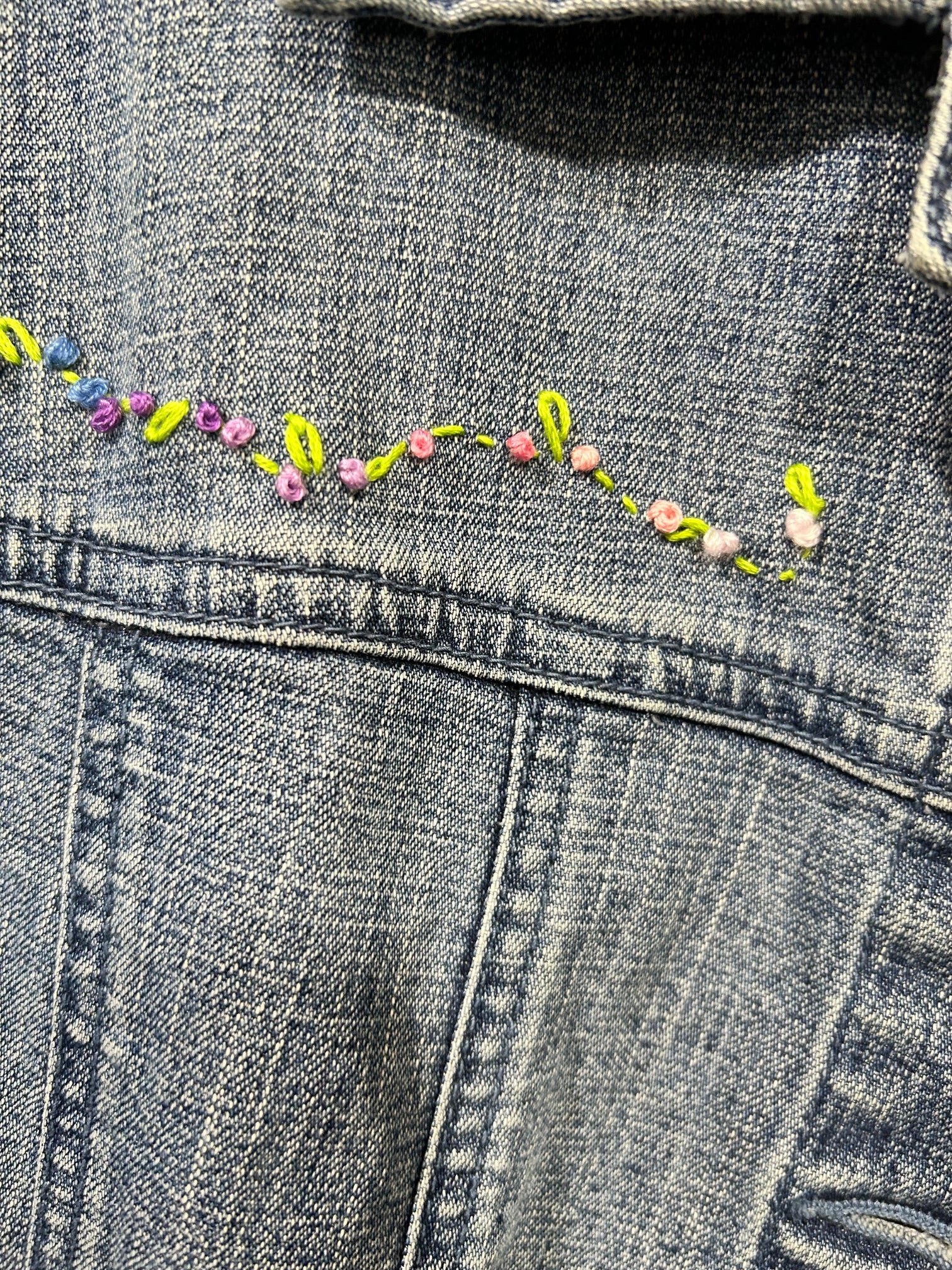 Hand Embroidered Willi Smith Denim Jacket, L