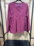 Burgundy Lands End 100% Cotton Top, XL