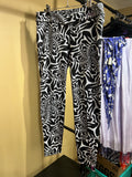 Black and White Orage Fleece-Lined Leggings, L