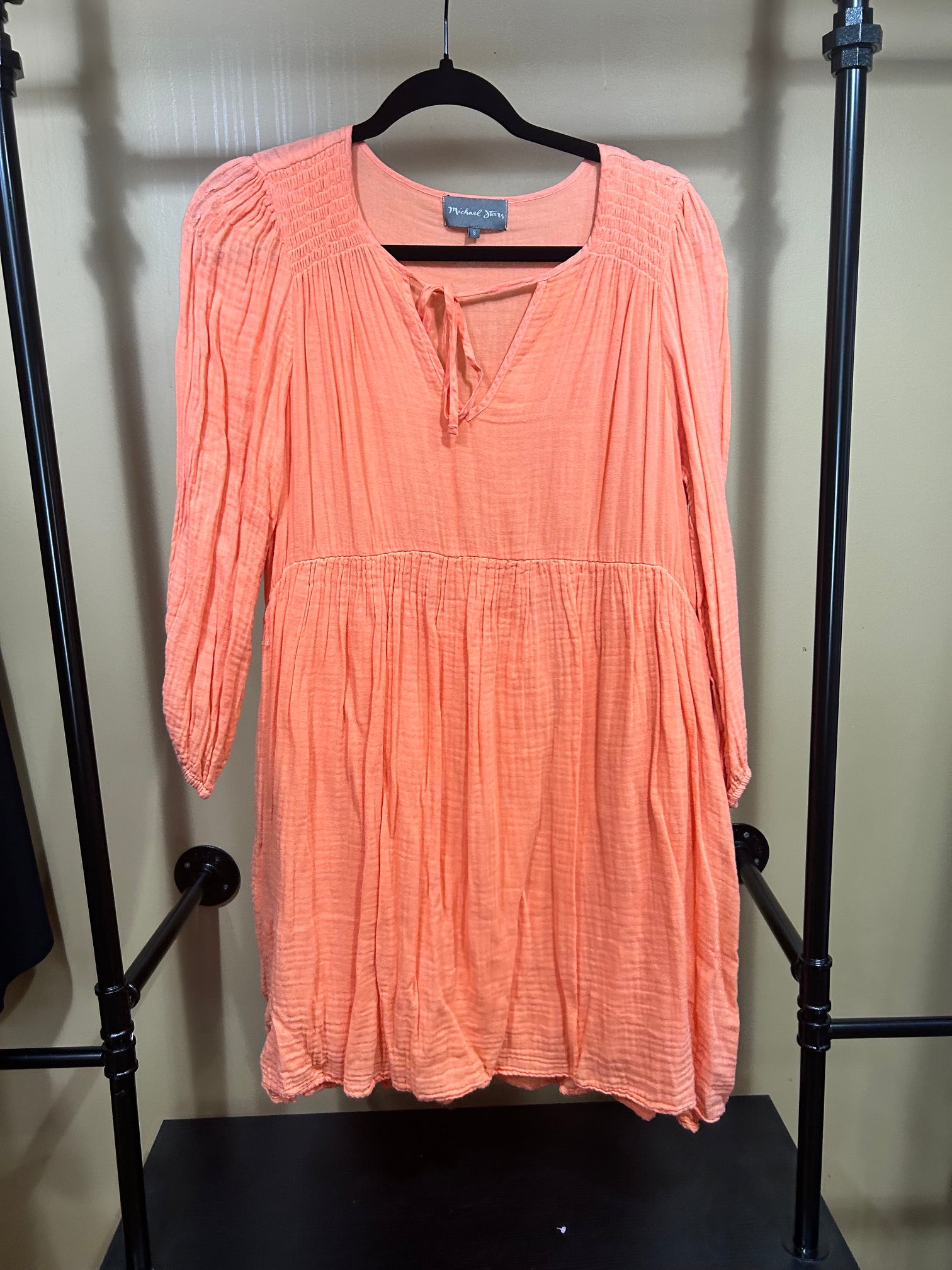 Orange Michael Stars 100% Cotton Dress, S