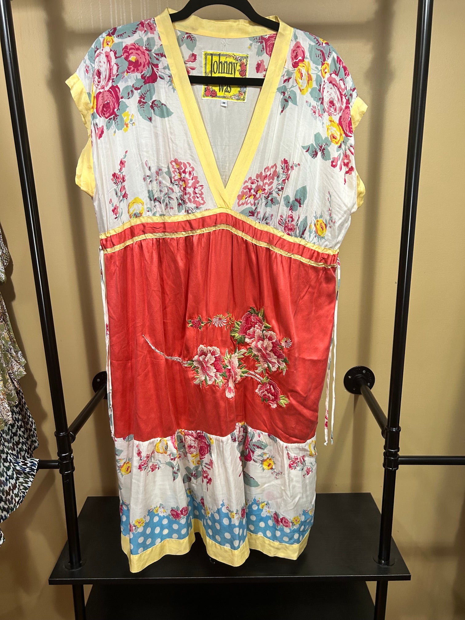 Multicolored Johnny Was 100% Silk  Boho Dress, M