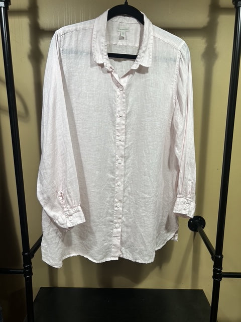 Pink Garnet Hill 100% Linen Top, PL