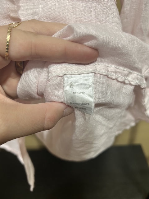 Pink Garnet Hill 100% Linen Top, PL