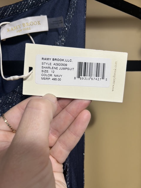 Blue Ramy Brook NWT $495 Sharlene Jumpsuit, 12
