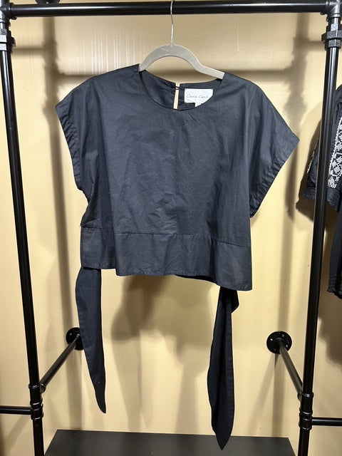 Black Cara Cara 100% Cotton Boxy Top, S