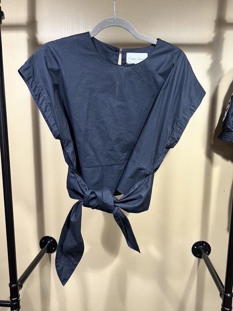 Black Cara Cara 100% Cotton Boxy Top, S