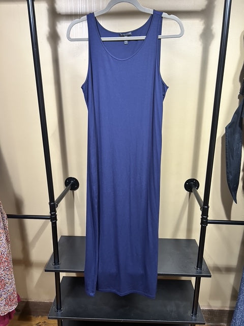 Navy Blue Eileen Fisher Viscose Blend Tank Dress, PM