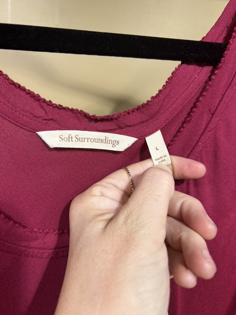 Maroon Soft Surroundings 100% Viscose Dress, L