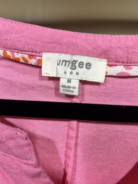 Pink Umgee Linen-Blend Top, M
