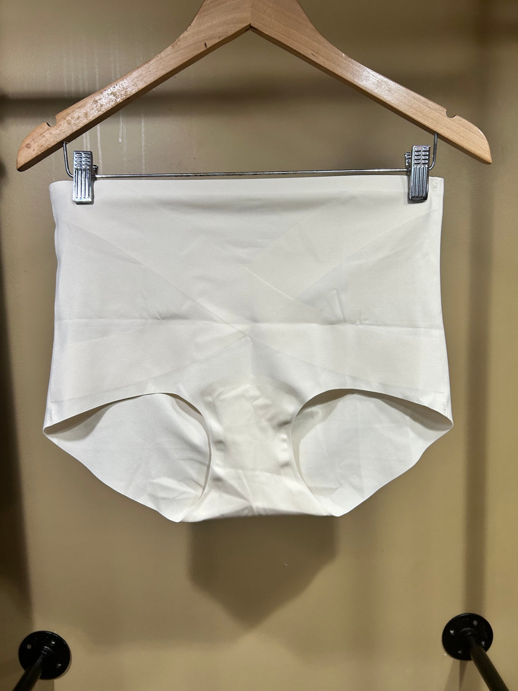 Cream David Archy New  5-Pack High-Waisted No-Show Undies, XL