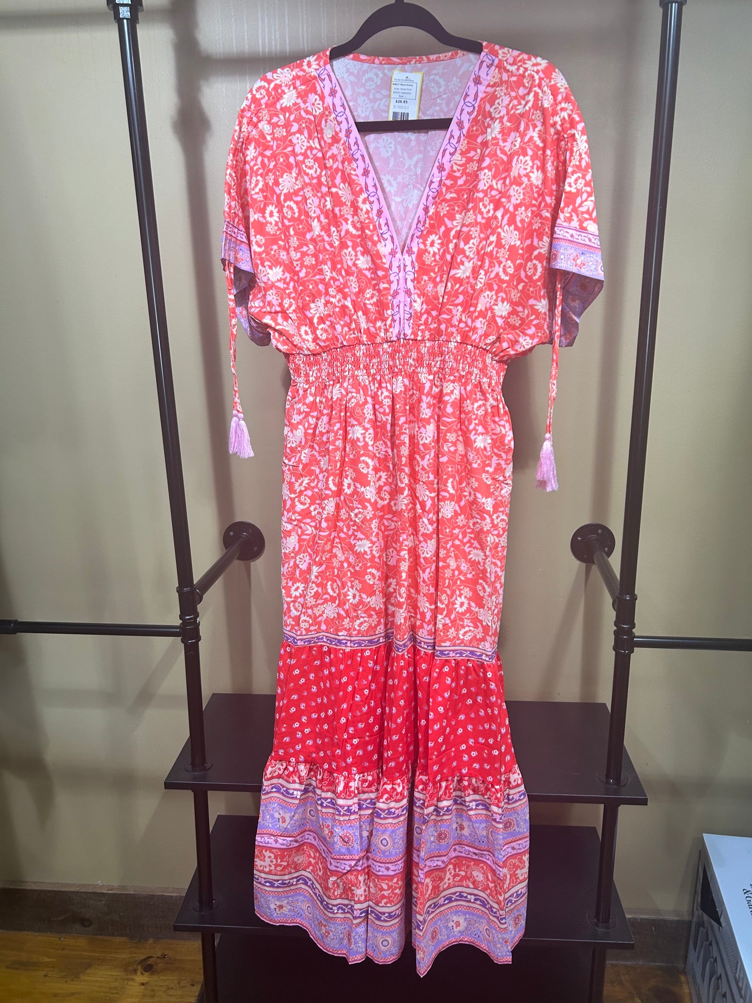 Floral Print Apparella NWOT Maxi Dress, L