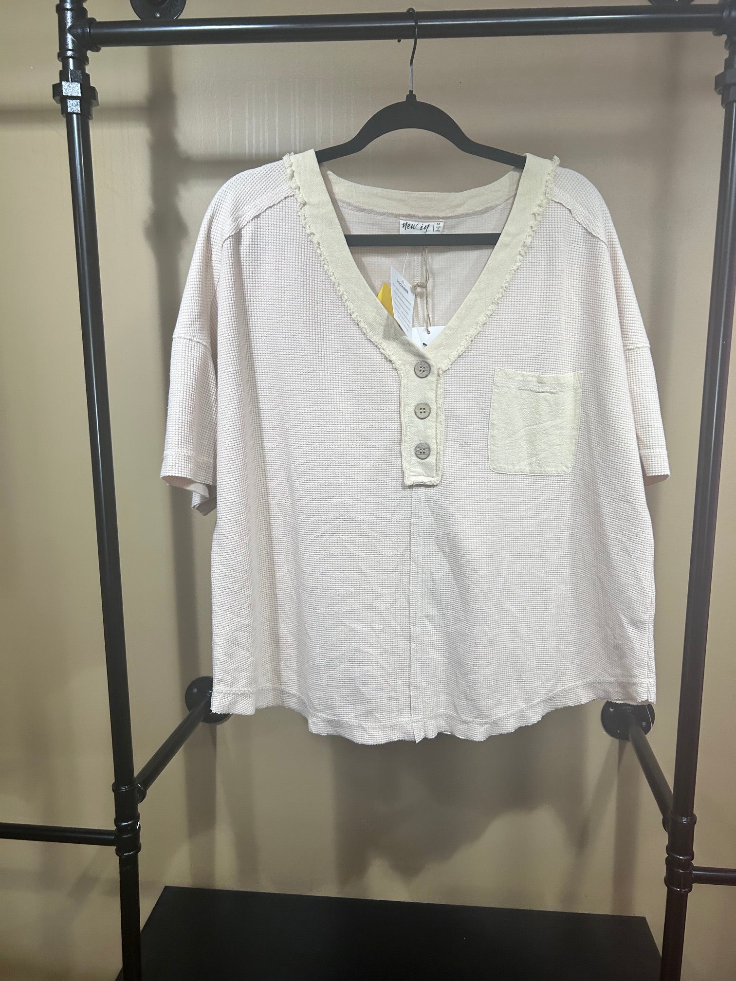 Khaki New In NWT Waffle Knit Top, XL