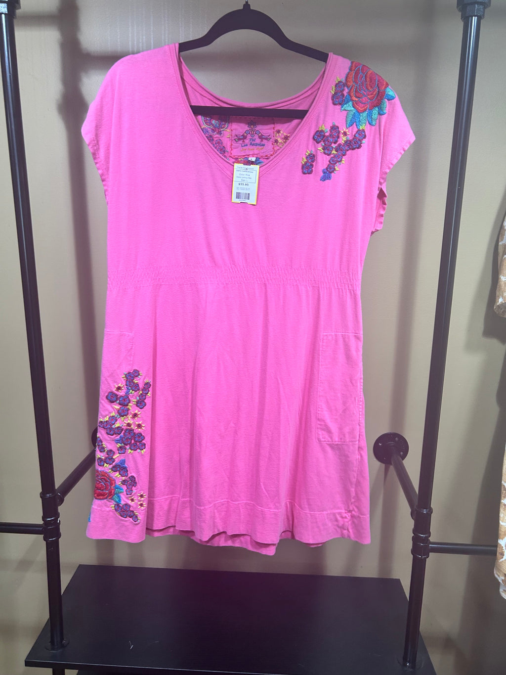 Pink Johnny Was 100% Cotton Dress, L