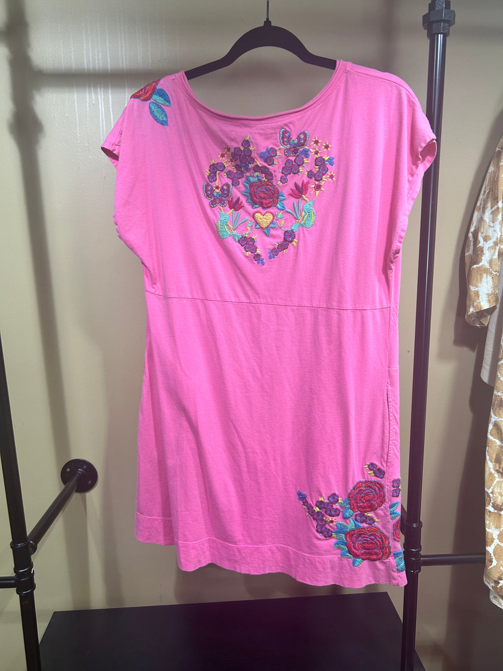 Pink Johnny Was 100% Cotton Dress, L