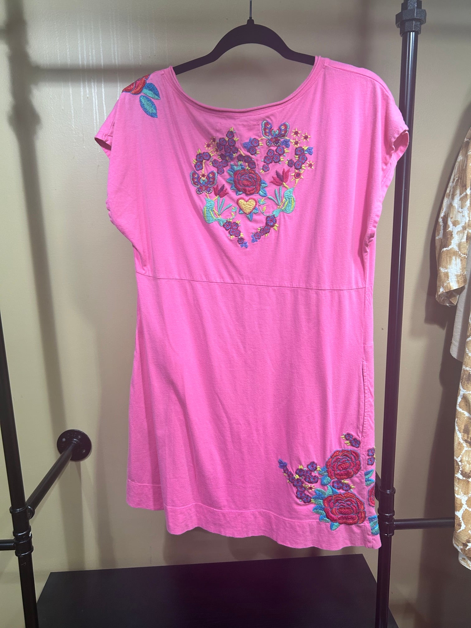 Pink Johnny Was 100% Cotton Dress, L
