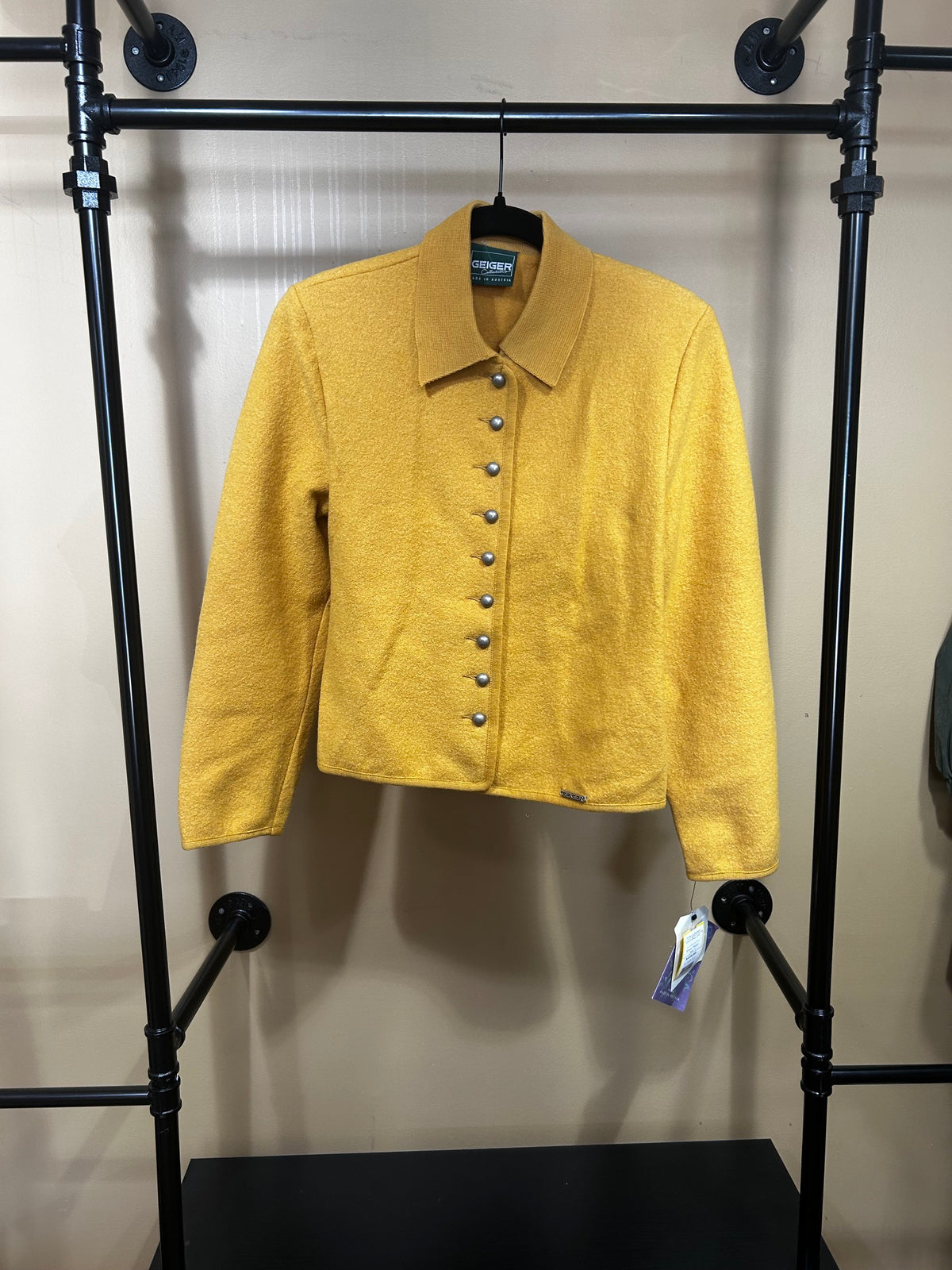 Cottagecore Yellow Geiger VINTAGE NWT BOILED WOOL JACKET, S