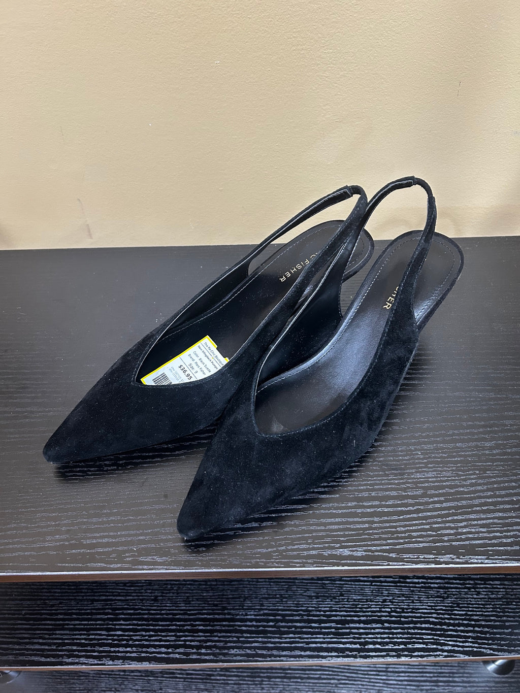 Black Suede Marc Fisher New Slingback Pumps, 9