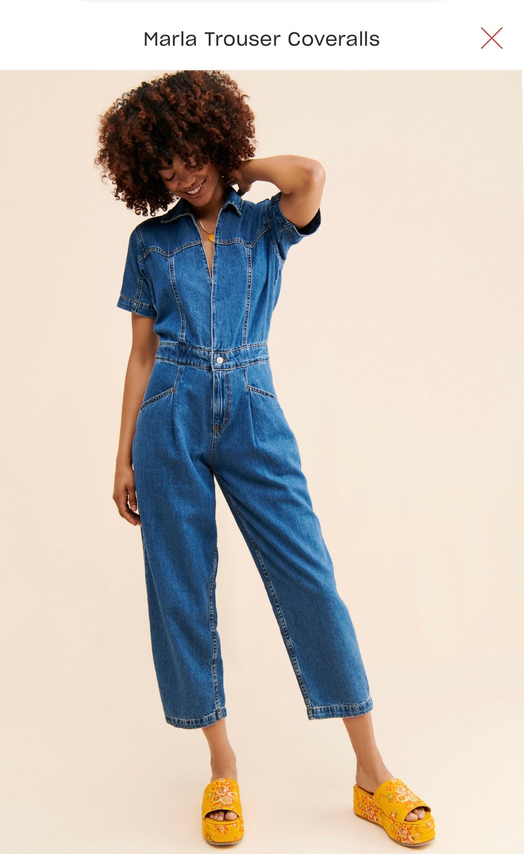 Demin Free People $148 Marla Trouser Jumpsuit, XS